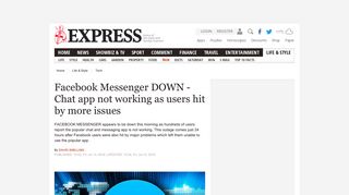 Facebook Messenger DOWN - Chat app not working as users hit by ...