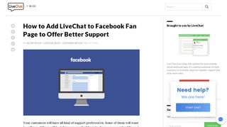Add LiveChat on Your Facebook Fan Page