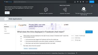 What does the time displayed in Facebook chat mean? - Web ...