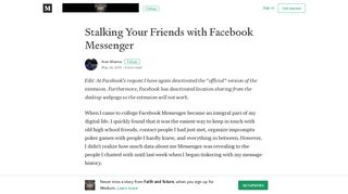 Stalking Your Friends with Facebook Messenger – Faith and future ...