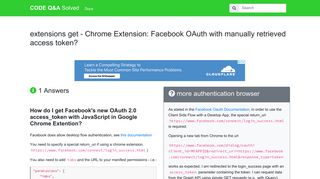 extensions get - Chrome Extension: Facebook OAuth with manually ...