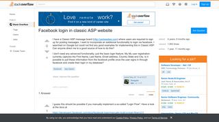 Facebook login in classic ASP website - Stack Overflow
