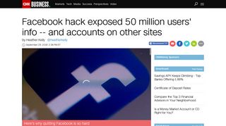 Facebook hack exposed 50 million users' info - Business - CNN.com