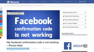 My Facebook confirmation code is not working - Please Help ...