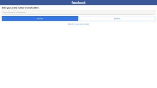 Find Your Account - Facebook