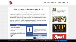 How To Verify Your Identity On Facebook - Tracy Kiss