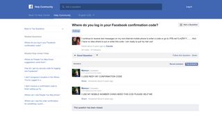 Where do you log in your Facebook confirmation code? | Facebook ...