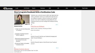 How to Log into Facebook With a Verification Code | Chron.com