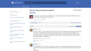 How do I reset connections on games? | Facebook Help Community ...