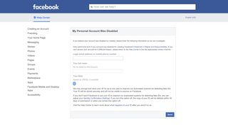 My Personal Account Was Disabled | Facebook