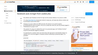 facebook auto re-login from cookie php - Stack Overflow