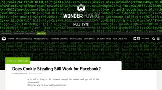 Does Cookie Stealing Still Work for Facebook? « Null Byte ...