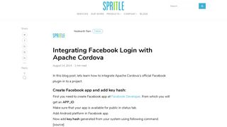 Integrating Facebook Login with Apache Cordova - Blog - Spritle ...