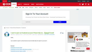 I want to open my Facebook account, Please help me... [Solved ...