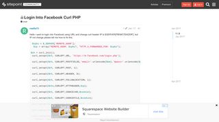 Login Into Facebook Curl PHP - PHP - The SitePoint Forums