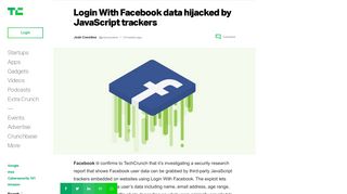 Login With Facebook data hijacked by JavaScript trackers | TechCrunch