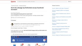 How to change my birth date on my Facebook account - Quora