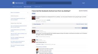 I have lost the facebook shortcut icon from my desktop? | Facebook ...