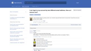 I can login to my account by two different email address ... - Facebook