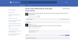 How do I create a different login for my like page? | Facebook Help ...