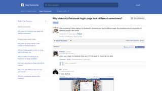 Why does my Facebook login page look different sometimes ...