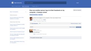 How can another person log in to their facebook on my computer...it ...