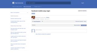 facebook mobile easy login | Facebook Help Community | Facebook