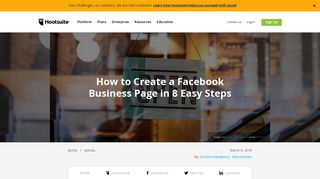 How to Create a Facebook Business Page in 8 Easy ... - Hootsuite Blog