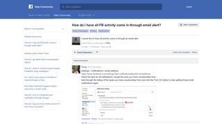 How do i have all FB activity come in through email alert? | Facebook ...