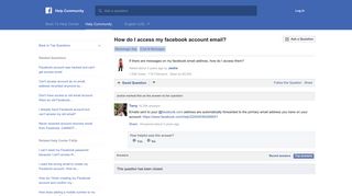 How do I access my facebook account email? | Facebook Help ...