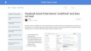 Facebook Social Feed returns 