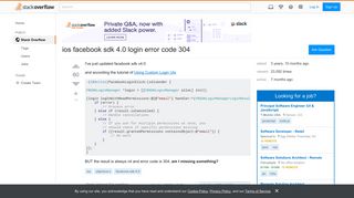 ios facebook sdk 4.0 login error code 304 - Stack Overflow