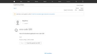 error code 1200 - Apple Community - Apple Discussions