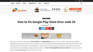 How to Fix Google Play Store Error code 20 - AppsLova.com