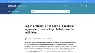 Log in problem, Error code 3, Facebook login faile... - The ...