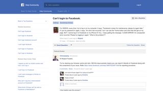 Can't login to Facebook. | Facebook Help Community | Facebook
