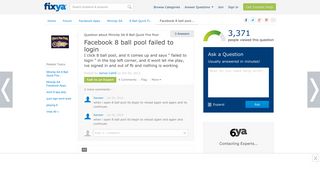 SOLVED: Facebook 8 ball pool failed to login - Fixya