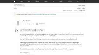 Can't login to Facebook App - Apple Community - Apple Discussions