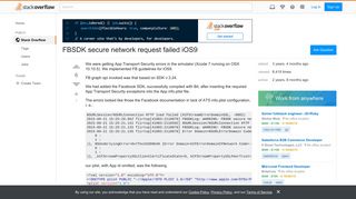 FBSDK secure network request failed iOS9 - Stack Overflow
