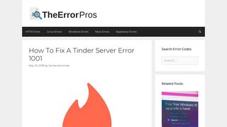 How To Fix A Tinder Server Error 1001 | The Error Code Pros