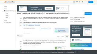 How To resolve Error code -1202 for iTunes/InApp Purchase? - Stack ...