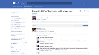 Error code: 190 (FBAPIErrorDomain) unable to log in from | Facebook ...
