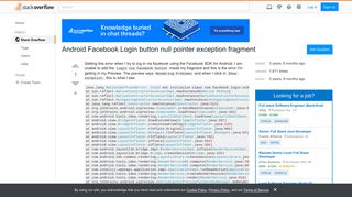 Android Facebook Login button null pointer exception fragment ...