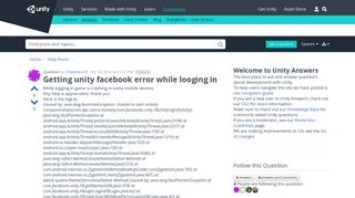 Getting unity facebook error while looging in - Unity Answers
