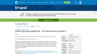 Failed to get app properties for .: An unknown error occurred 1 - Drupal