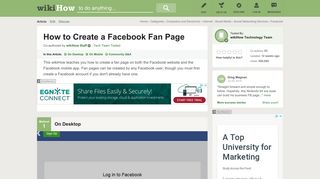 How to Create a Facebook Fan Page (with Pictures) - wikiHow