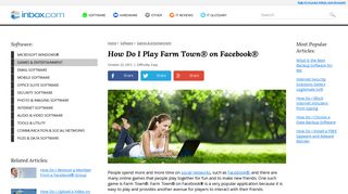 How Do I Play Farm Town® on Facebook® | Inbox Email & Resource ...