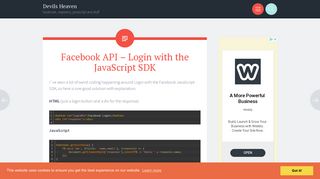 Facebook API - Login with the JavaScript SDK - Devils Heaven