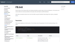 FB.Init - Unity SDK - Facebook for Developers