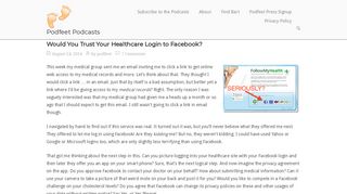 Would You Trust Your Healthcare Login to Facebook? - Podfeet ...